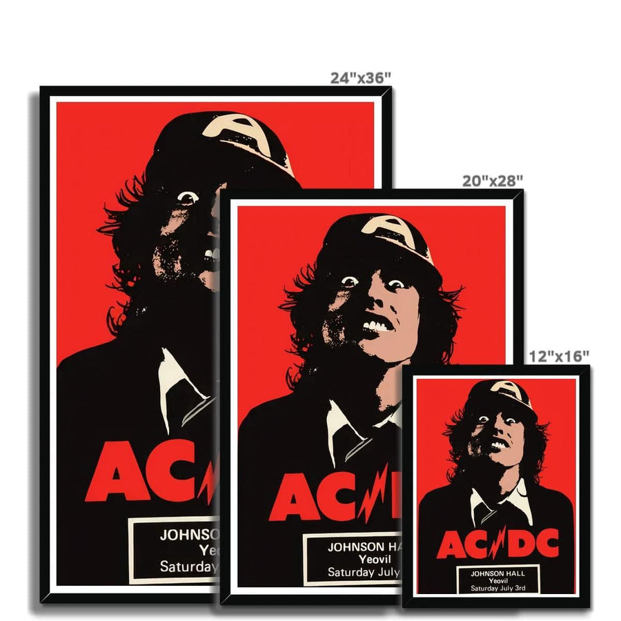 AC/DC Angus Young Concert  Framed Print - Artformed