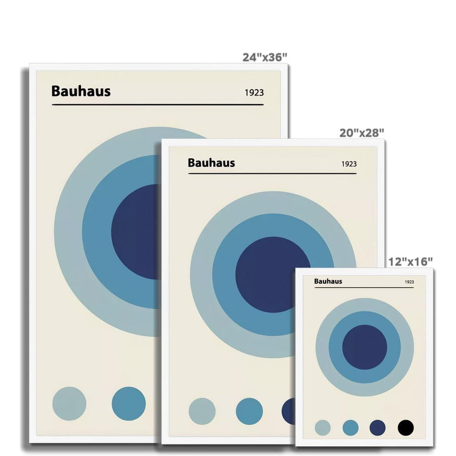 Bauhaus Blue Target Framed Print - Artformed
