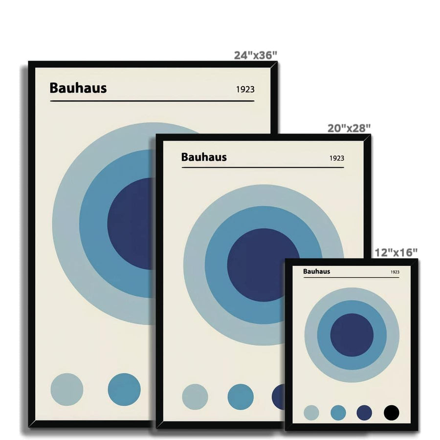 Bauhaus Blue Target Framed Print - Artformed