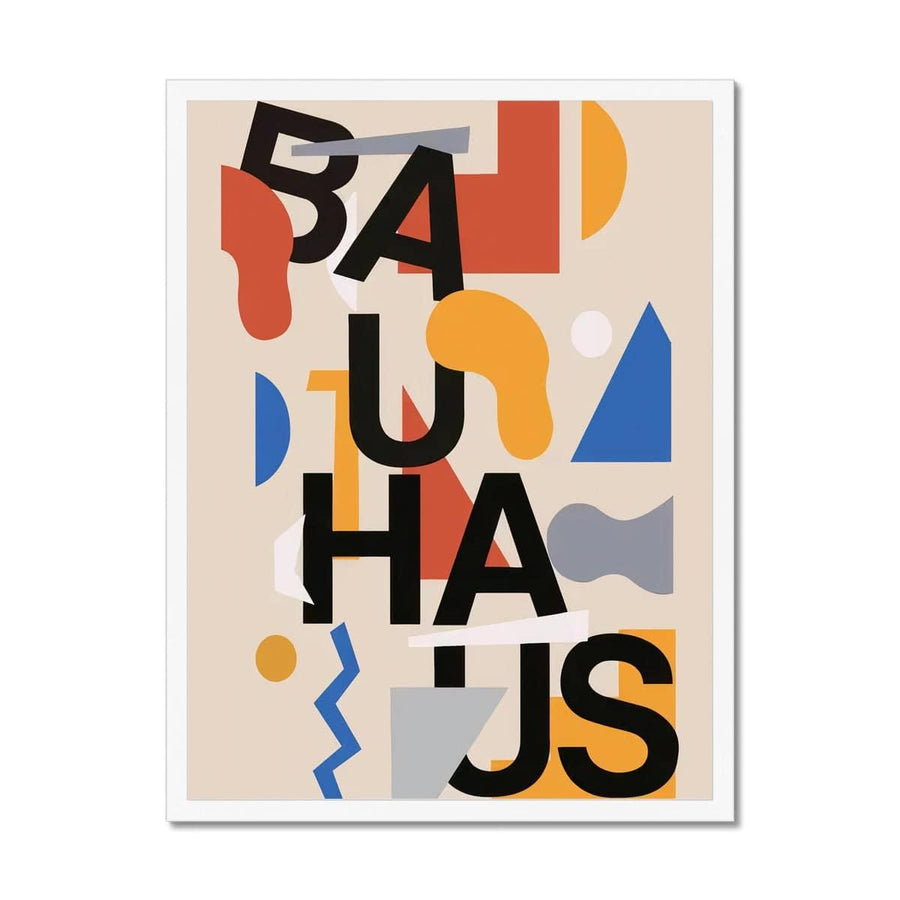 Bauhaus Mixed Shapes & Colors Framed Print - Artformed