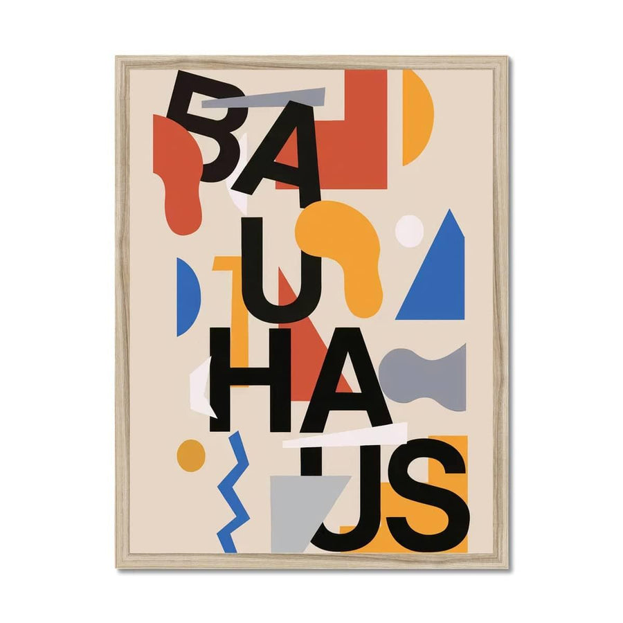 Bauhaus Mixed Shapes & Colors Framed Print - Artformed