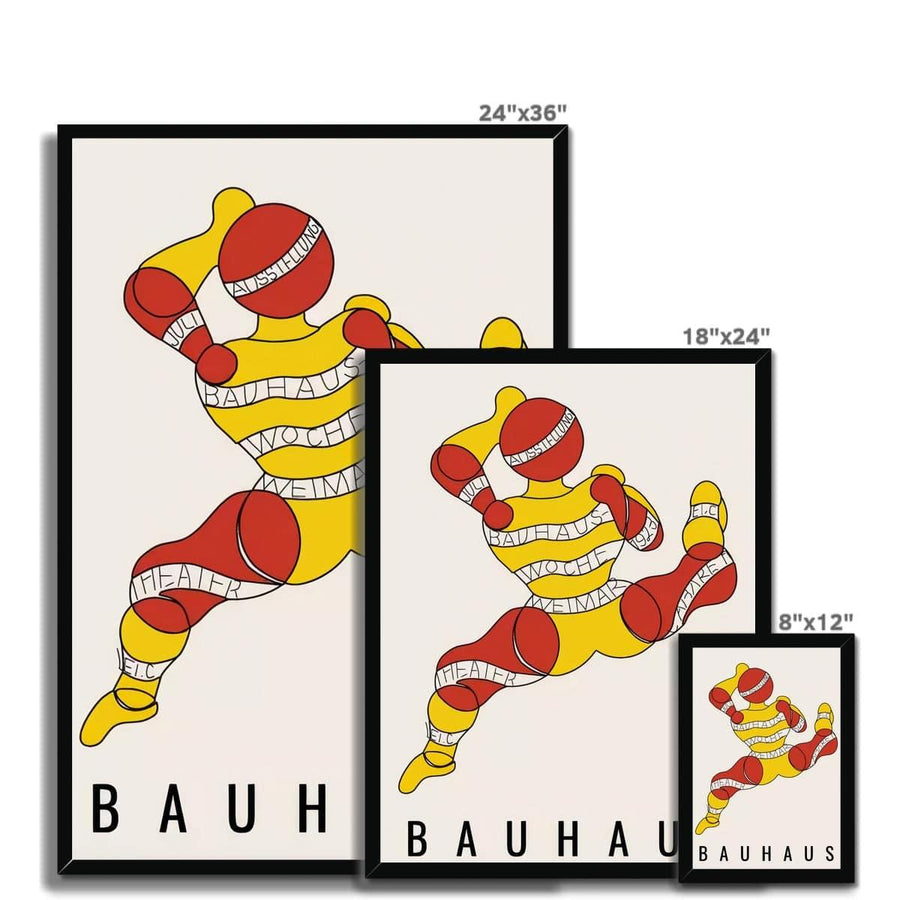 Bauhaus Muscle Man Mascot Framed Print - Artformed