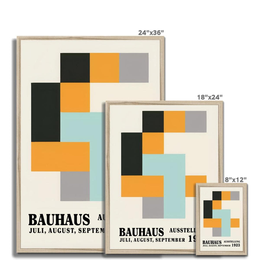 Bauhaus Orange & Blue Cubes 1923 Framed Print - Artformed