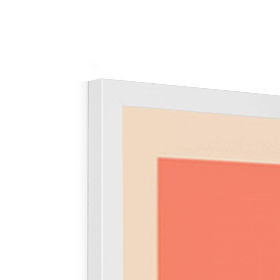 Bauhaus Peach Cubes Framed Print - Artformed