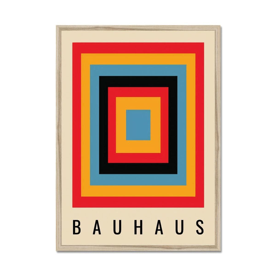 Bauhaus Rainbow Squares Framed Print - Artformed