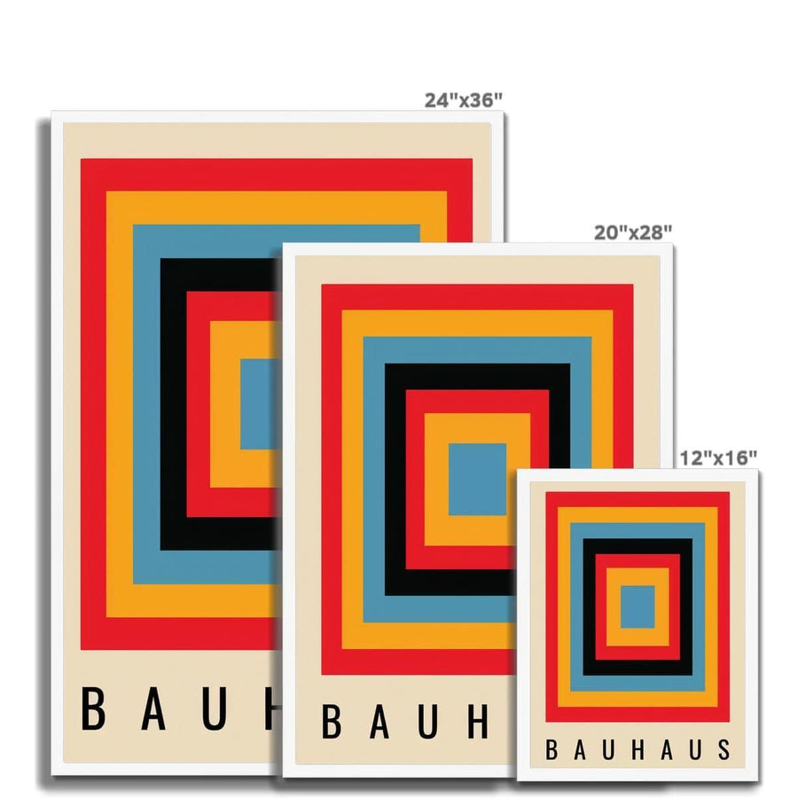 Bauhaus Rainbow Squares Framed Print - Artformed