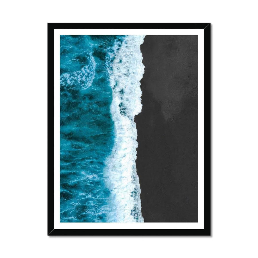 Black Sand Beach Framed Print - Artformed