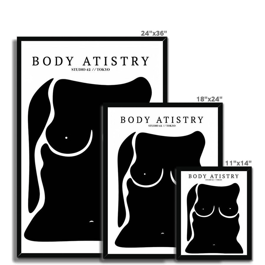 Body Artistry Black Framed Print - Artformed