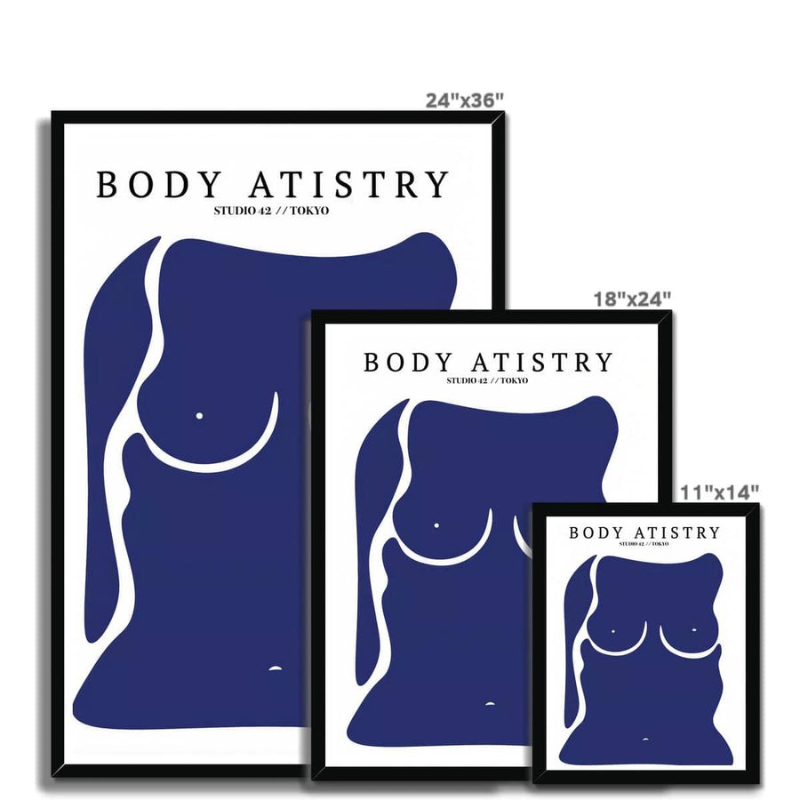 Body Artistry Blue Framed Print - Artformed
