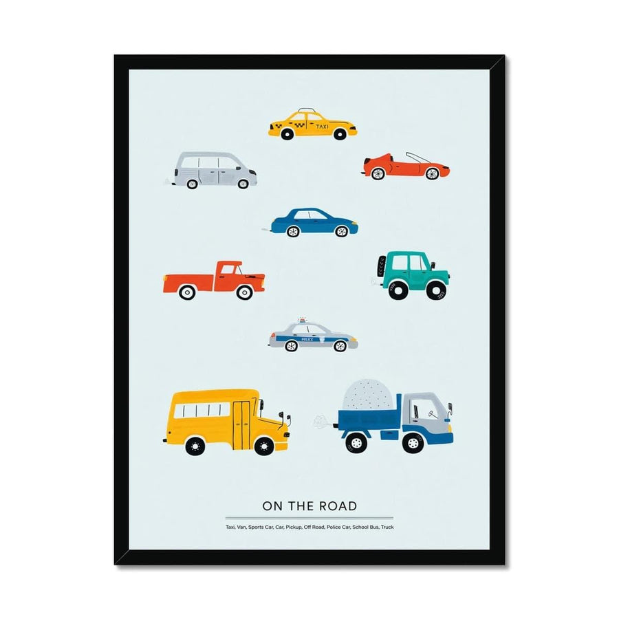 Cars On The Road Framed Print - Artformed