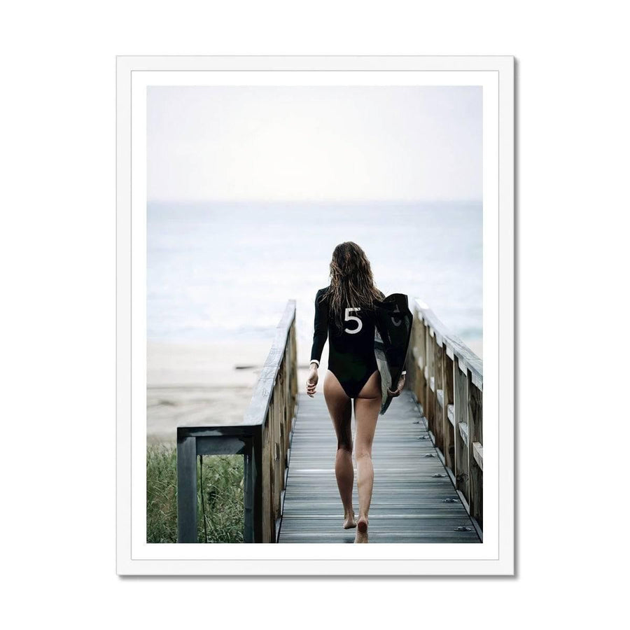 Chanel No. 5 Beach Surfer Framed Print - Artformed