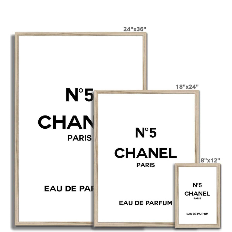 Chanel Eau De Parfum Typography Framed Print – Artformed
