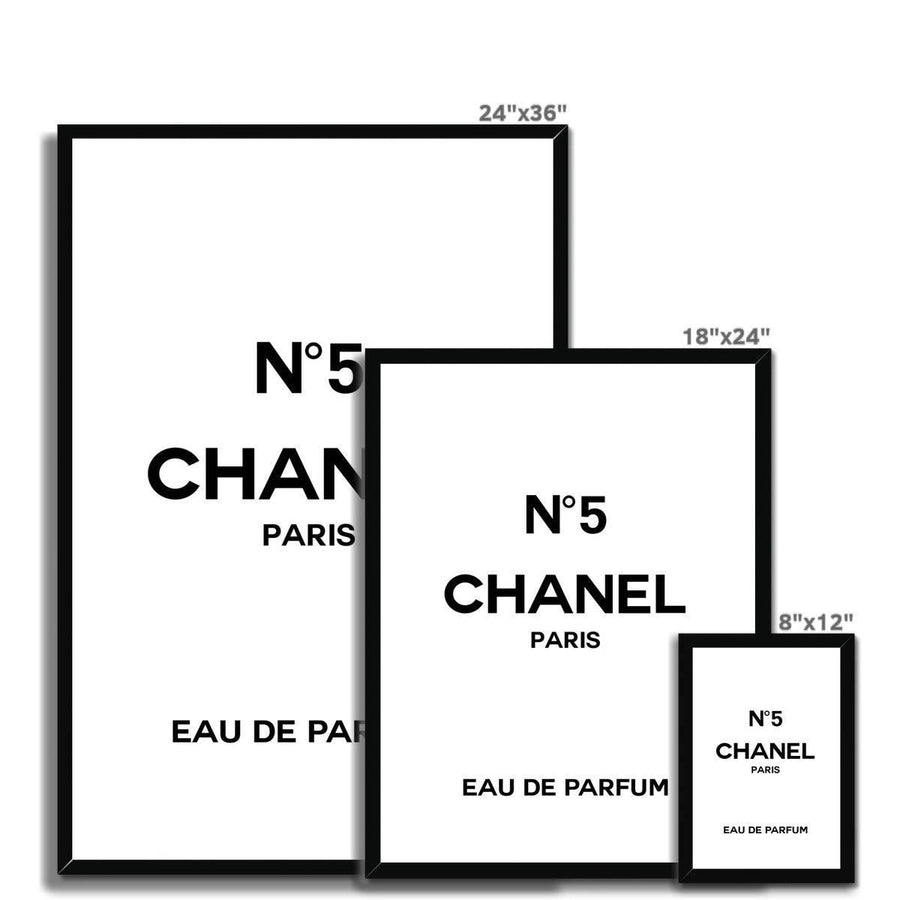Chanel Eau De Parfum Typography Framed Print – Artformed