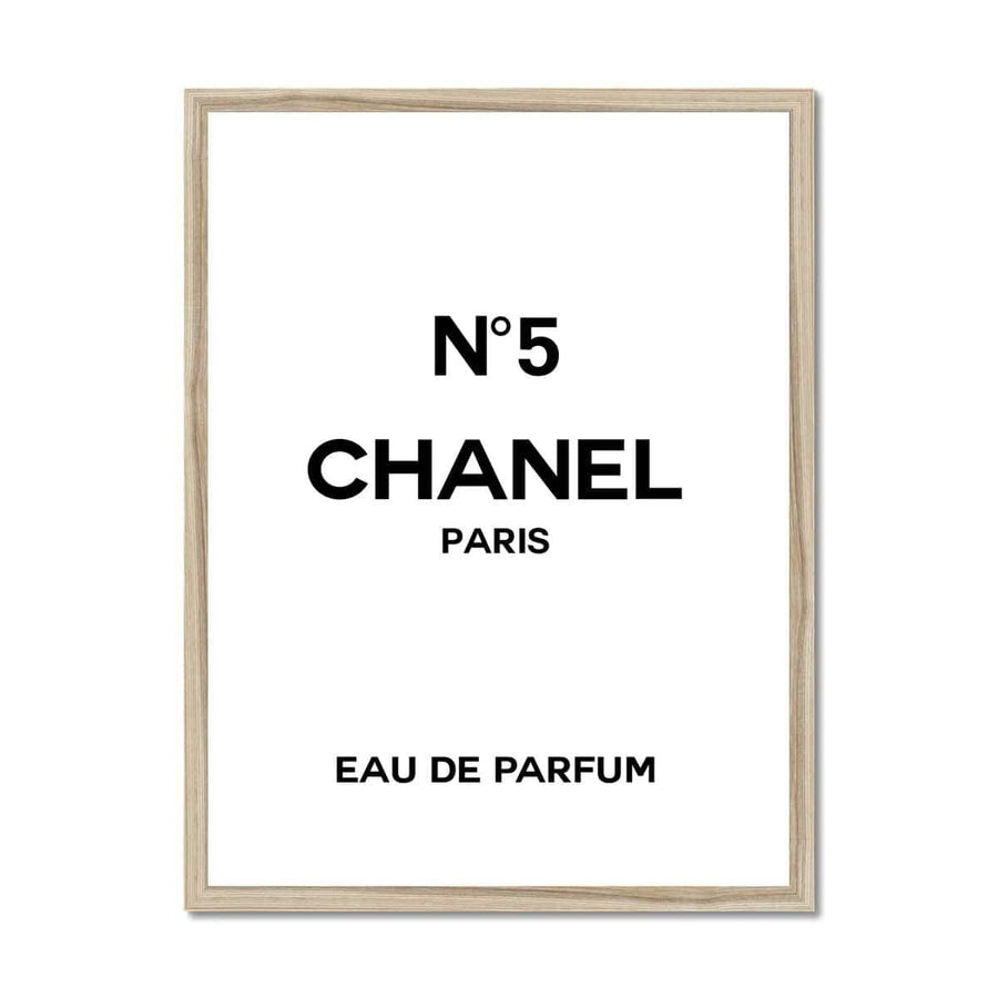 Chanel No. 5 Eau De Parfum Typography Framed Print - Artformed