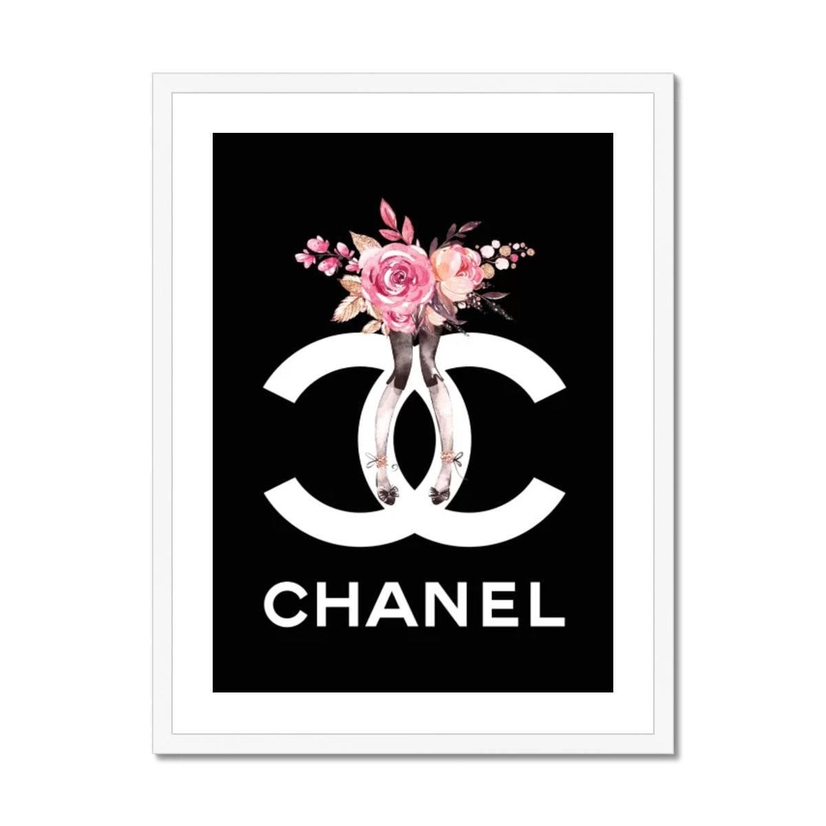 Vintage 90s CHANEL CC Logo Monogram Framed Floral Flower Print -  Israel