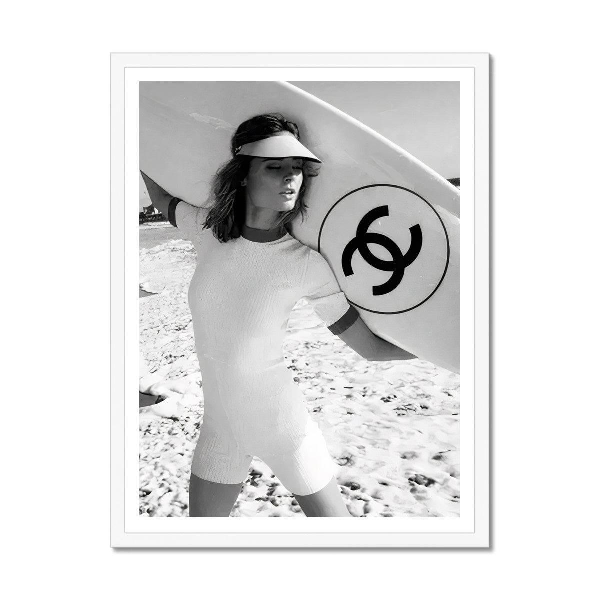 Chanel Surfboard Poster, Feminist Print,Large Square, XL Art Photography  Prints.