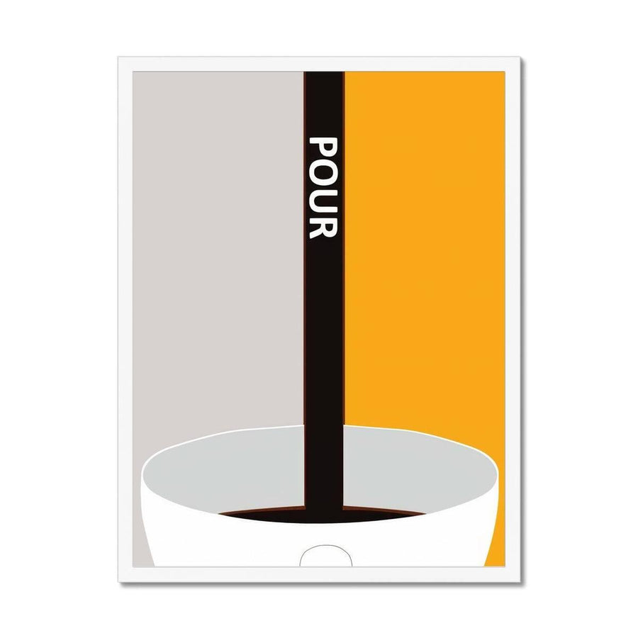 First Coffee Pour Framed Print - Artformed
