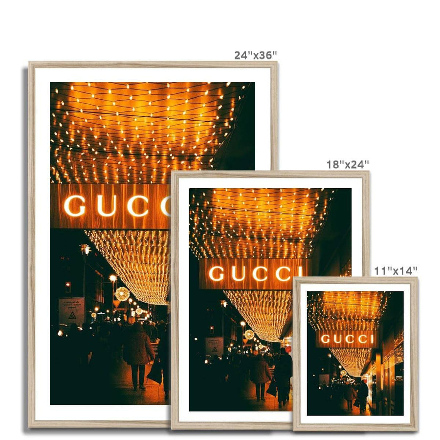 Gucci Store Front Framed Print - Artformed