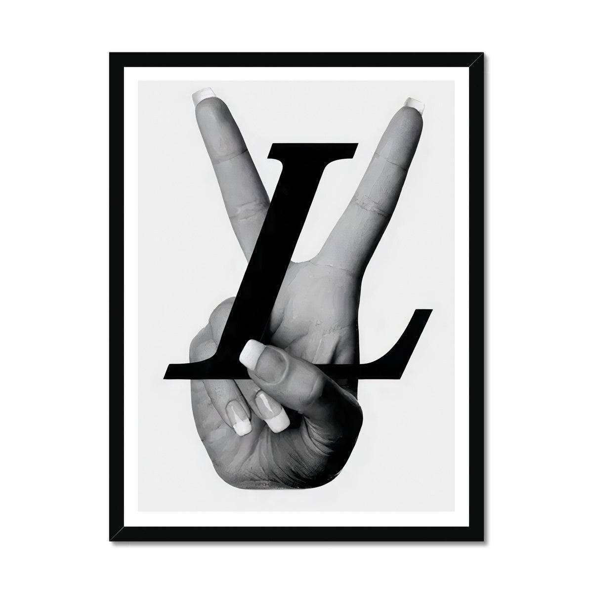 Louis Vuitton Inspired Peace Sign Framed Print – Artformed