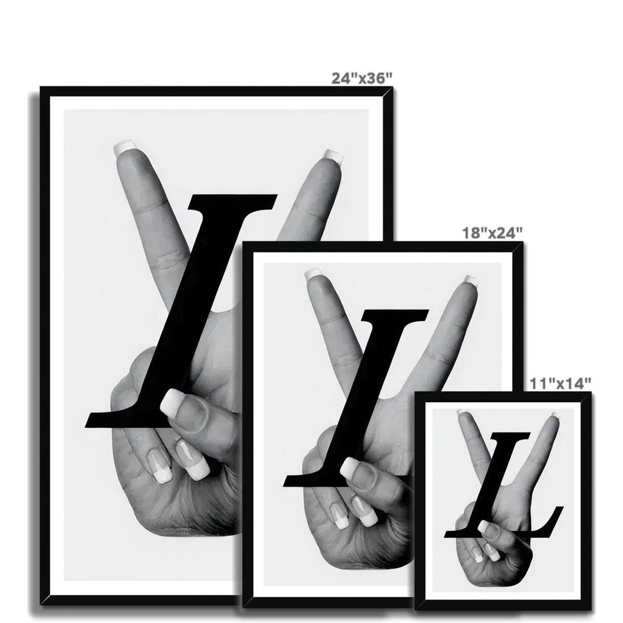 Louis Vuitton Inspired Peace Sign Framed Print - Artformed