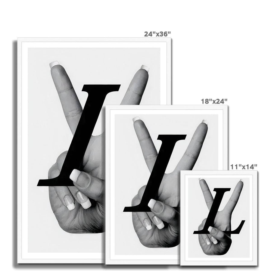 Louis Vuitton Inspired Peace Sign Framed Print - Artformed