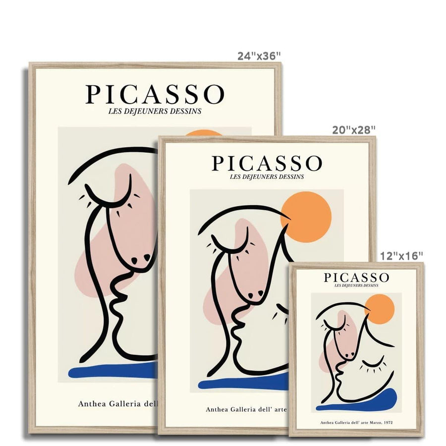 Picasso Abstract Kissing Framed Print - Artformed