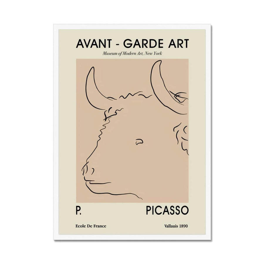 Picasso Cow Sketch Framed Print - Artformed