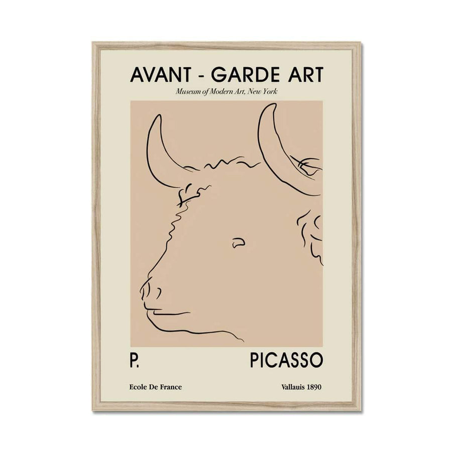 Picasso Cow Sketch Framed Print - Artformed