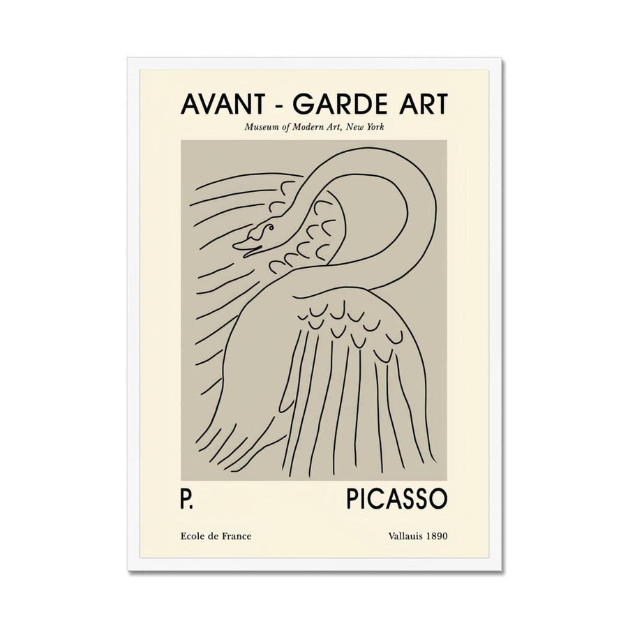 Picasso Swan Sketch Framed Print - Artformed