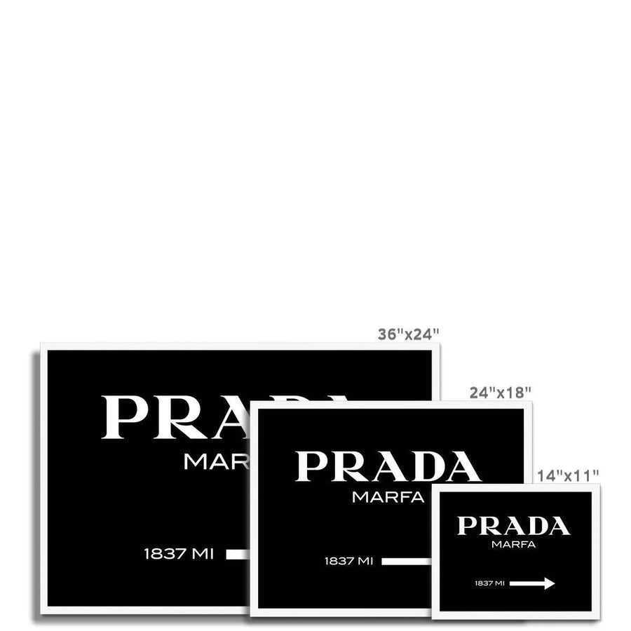 Prada Marfa Black Framed Print - Artformed