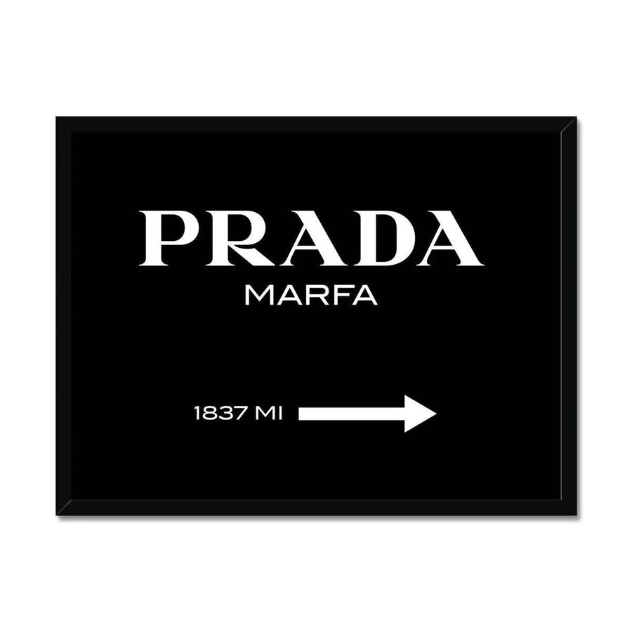 Prada Marfa Black Framed Print - Artformed