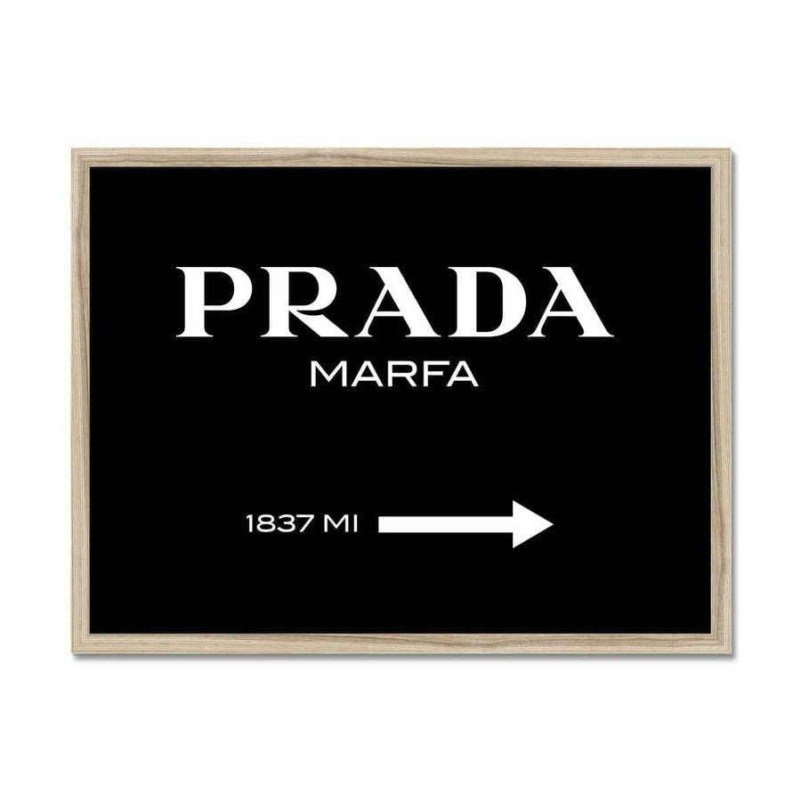 Prada Marfa Black Framed Print - Artformed