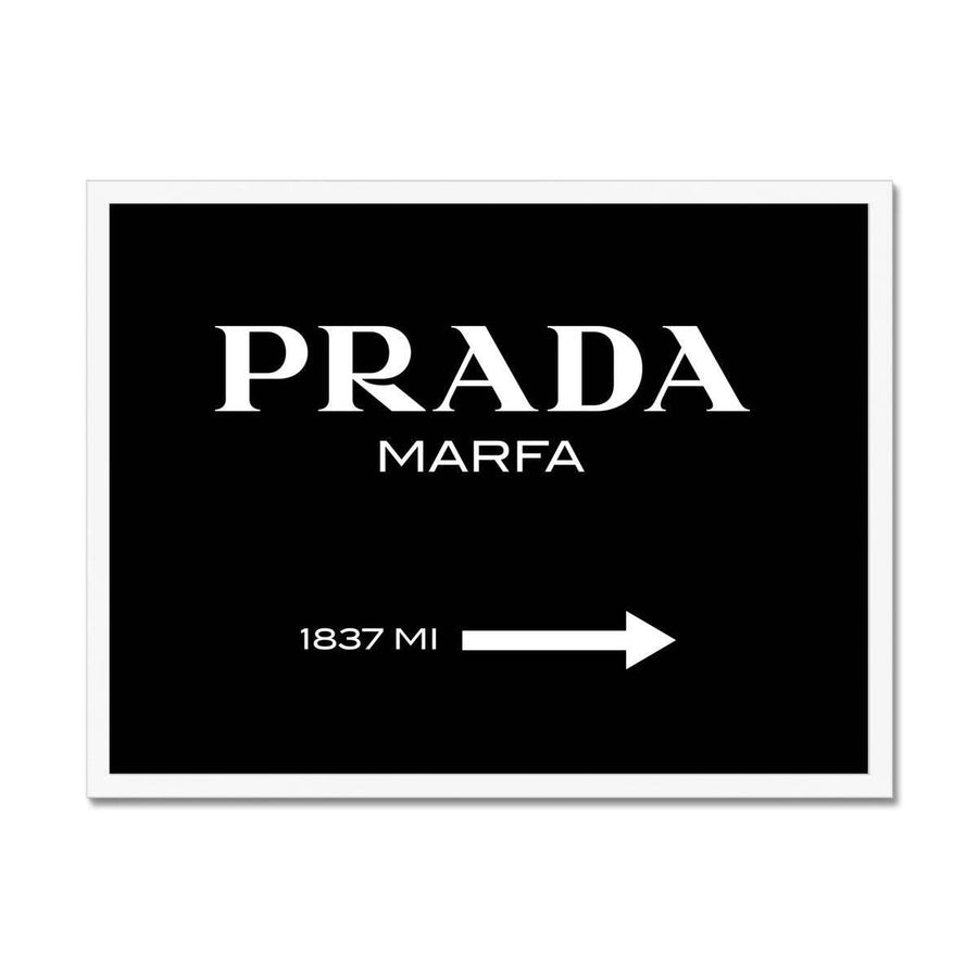 Prada Marfa Black Framed Print - Artformed