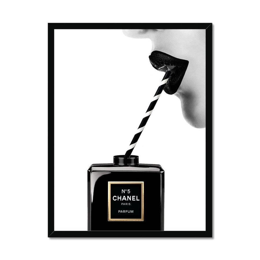 Sip on Chanel No 5. Perfume Framed Print - Artformed