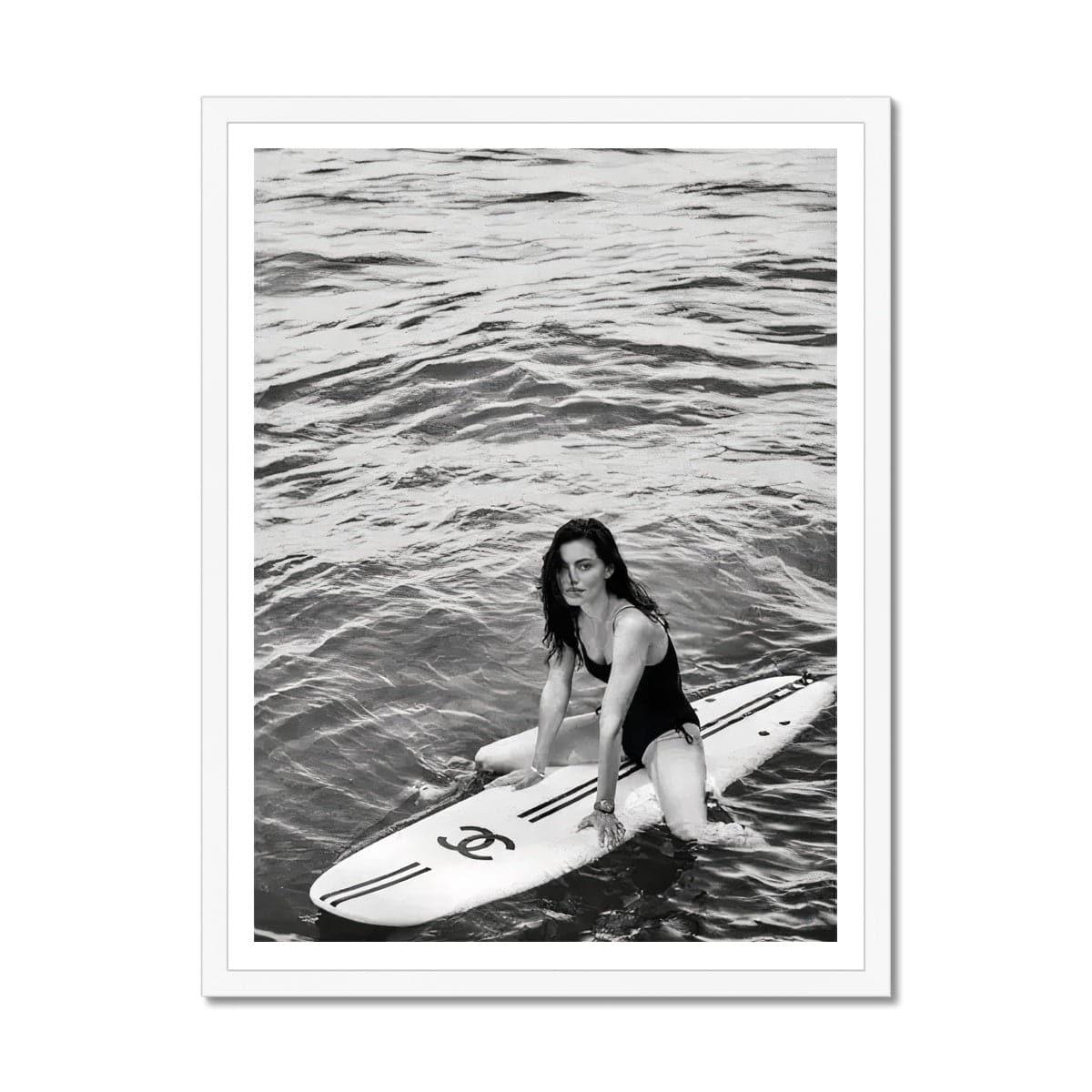 Surfing on Chanel Framed Print