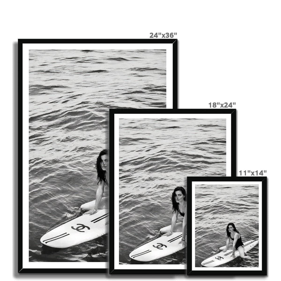 Surfing on Designer Framed Print - Artformed