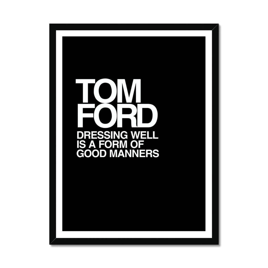 Tom Ford Typography Framed Print - Artformed